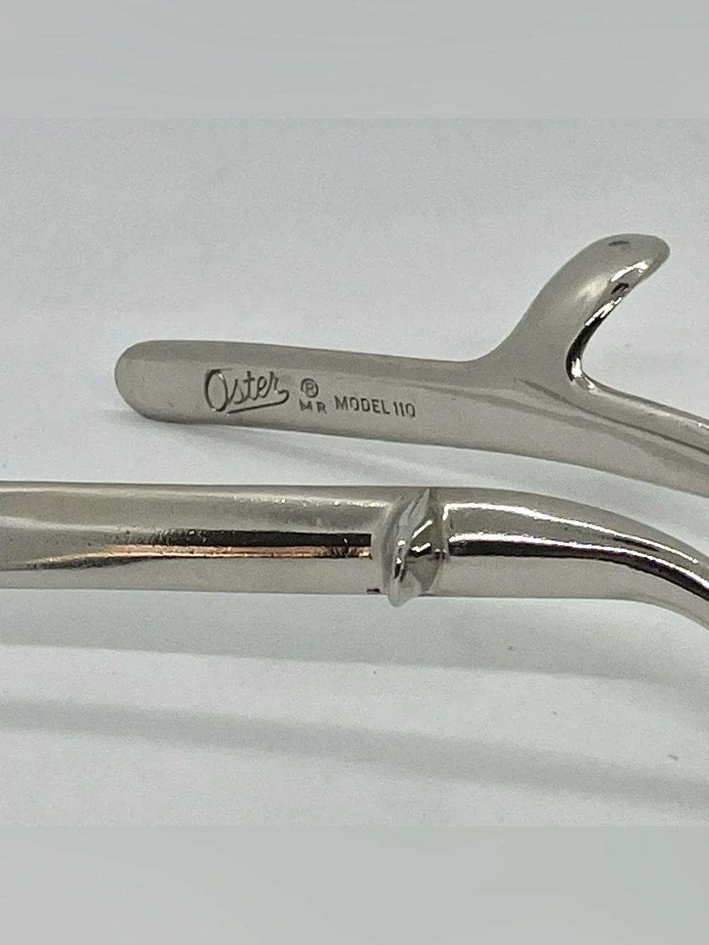 Vintage Oster Model 110 Manual Hand Hair Clippers Chrome with Original Box USA